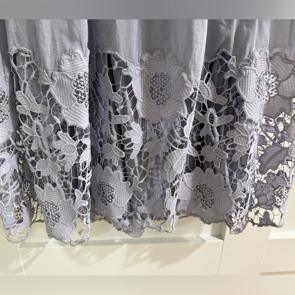 Anthropologie Holding Horses Magnolia Lace Dress Lilac US 10 Boho Lace Mini - Picture 7 of 13